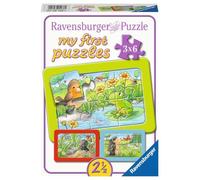 Ravensburger Animaux 05138 - Petites Glaces de Jardin, 3 x 6 pièces, Puzzle My First pour Enfants à partir de 2,5 Ans, Couleur Jaune, 21 x 15 cm