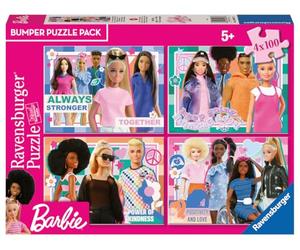 Ravensburger, Barbie- 4 x 100 Bumper Pack Puzzle 2D, 12001077, Multicolore