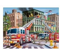 Ravensburger Camion de pompiers - Puzzle XXL 100 pièces pour enfants | Pièces uniques et parfaitement ajustées | Design coloré avec finition mate