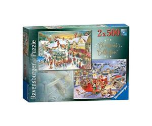 Ravensburger Collection de Noël n° 1 Marché et souper de noël 2 x 500 pièces Puzzle pour adultes et enfants à partir de 10 ans