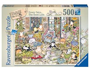 Ravensburger Crazy Cats The Good Life 500 Piece Jigsaw Puzzle for Adults & Kids Age 10 Years Up