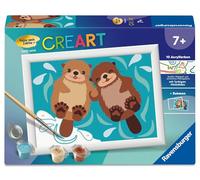 Ravensburger CreArt 12023125 Peinture par numéros pour Enfants à partir de 7 Ans Motif loutres amoureuses