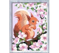 Ravensburger Peinture par numéros 20064 – Écureuil curieux – Kit 9+ cadre, pinceaux, acryliques