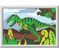 Ravensburger CreArt 20293 Dinosaure affamé Peinture par numéros pour Enfants à partir de 9 Ans Kit de Peinture avec Cadre, pinceaux et peintures acryliques Cadeau pour garçons et Filles