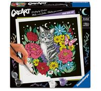Ravensburger - CreArt 20x20 cm - Adulte - Peinture par numéros - Cat/Chat - Artiste Pixie Cold - Loisir créatif - 25855