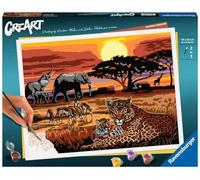 Ravensburger CreArt 23548 Paysage de savane Peinture par numéros Adultes Kit de peinture DIY avec pinceaux et peintures acryliques Cadeau pour femmes et hommes Peinture pour adultes