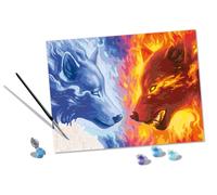 Ravensburger CreArt 23549 - Feu et glace - Peinture par numéros pour adultes - Kit de peinture avec pinceaux et peintures acryliques - Cadeau pour femmes et hommes - Peinture pour adultes