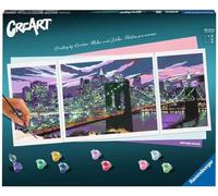 Ravensburger CreArt 23551 - Skyline de New York - Triptyque de Peinture par numéros pour Adultes - Kit de Peinture avec pinceaux et peintures acryliques - Cadeau pour Femmes et Hommes - Peinture pour