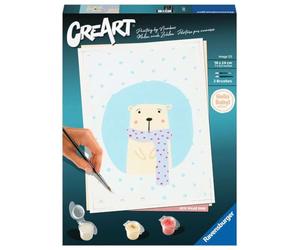 Ravensburger CreArt 23652 Peinture par numéros Hello Baby : ours polaire mignon - A partir de 12 ans