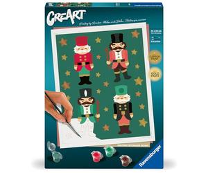 Ravensburger CreArt 23893 - Christmas Nutcracker Delight - Peinture Casse-Noisette par numéro d'adulte, Set de Peinture à Faire soi-même avec Pinceau et Peinture Acrylique, Cadeau pour Femme et Homme
