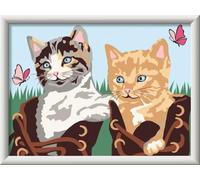Ravensburger CreArt 23955 - Kitten in Shoe - Painting by Numbers Cat pour Enfants de 9 Ans et Plus, Set de Peinture avec Cadre, Pinceau et peintures acryliques, Cadeau pour Filles et garçons