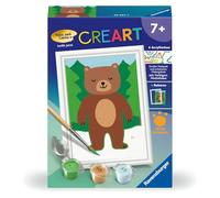 Ravensburger CreArt 23987 - Little Bear - Peinture par numéro pour Enfants de 7 Ans et Plus, Set de Peinture avec Cadre, Pinceau et peintures acryliques, Cadeau pour Filles et garçons