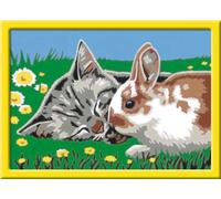 Ravensburger CreArt 27840 - Chatons et Lapins - Peinture par numéro pour Enfants de 7 Ans et Plus, Ensemble de Peinture avec Cadre, Pinceau et peintures acryliques, Cadeau pour Filles et garçons