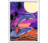 Ravensburger CreArt 27845 - Dauphins - Peinture par numéro pour Les Enfants de 7 Ans et Plus, Set de Peinture avec Cadre, Pinceau et peintures acryliques