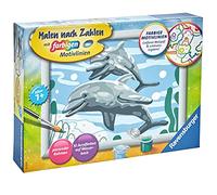 Ravensburger CreArt 28468 - Friendly Dauphins - Peinture par numéro pour Les Enfants de 7 Ans et Plus, Set de Peinture avec Cadre, Pinceau et peintures acryliques, Cadeau pour Filles et garçons