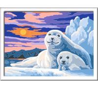 Ravensburger CreArt 28779 Kit de Peinture par numéros avec Cadre, pinceaux et peintures acryliques pour Enfants à partir de 9 Ans Motif phoques Mignons Cadeau pour Filles et garçons