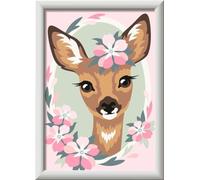 Ravensburger CreArt 28983 - Sweet Deer - Peinture par numéros pour Enfants de 7 Ans et Plus - Set de Peinture avec Cadre, Pinceau et peintures acryliques