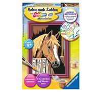 Ravensburger CreArt 29685 - Cheval dans l'écurie - Peinture par numéro pour Enfants de 9 Ans et Plus, Ensemble de Peinture avec Cadre, Pinceau et peintures acryliques, Cadeau pour Filles et garçons