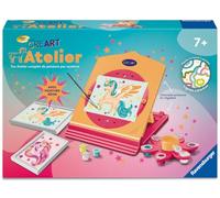 Ravensburger - CreArt Atelier Néon - Licorne | Numéro d'art - 2 Tableaux Licorne Effet Néon - Chevalet Rechargeable -Peinture par Numéros Enfant Dès 7 Ans