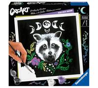 Ravensburger - CreArt carré 20x20cm - Raton Laveur - Artiste Pixie Cold - Loisir créatif - Peinture par numéros - Adulte - Activité détente - Dès 12 Ans - 23509 - Version française