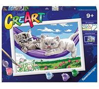 Ravensburger - CreArt kit peinture par chiffres - Chatons sur le hamac - 9+ ans - 25 x 18,30 cm