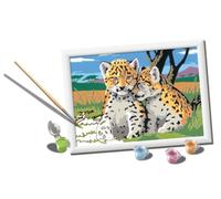Ravensburger CreArt : Chiots léopard - Peinture avec Chiffres pour Enfants de 9 Ans et Plus, kit de Peinture avec Planches, Cadre, Pinceau et Couleurs Inclus, 25 x 18,30 cm, idées Cadeaux