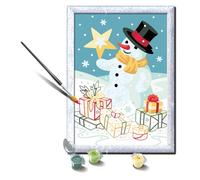 Ravensburger Creart D : Bonhomme de neige à peindre par numéros d'enfants à 9 ans avec cadre 24 x 18 cm