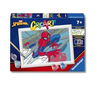 Ravensburger - Creart E : Spiderman | Peinture par numéros enfants | Kit de peinture pour enfants complet | Artisanat fille 7 ans | Comprend un cadre 13 x 18 cm