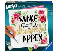 Ravensburger - CreArt Format carré 20x20 cm - Make Your Dreams Happen - Loisir créatif - Peinture par numéros - Adulte - Activité détente et créative - Peinture dorée - Dès 12 Ans - 29028