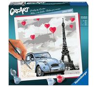 Ravensburger - CreArt Format carré 20x20 cm - Paris - Loisir créatif - Peinture par numéros - Adulte - Activité détente et créative - Dès 12 Ans - 28996 - Version française
