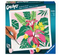 Ravensburger - CreArt Format carré 20x20 cm - Tropical - Loisir créatif - Peinture par numéros - Adulte - Activité détente et créative - Dès 12 Ans - 23667 - Version française