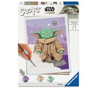 Ravensburger - CreArt Format Portrait 18x24 cm - Grogu - Star Wars - Loisir créatif - Peinture par numéros - Adulte - Activité détente et créative - Dès 12 Ans - 12023140