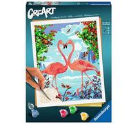 Ravensburger - CreArt Grand Format 24x30 cm - Flamants Roses Amoureux - Loisir créatif - Peinture par numéros - Adulte - Activité détente & créative - Dès 12 Ans - 28991 - Version française