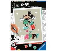 Ravensburger - CreArt Grand Format 24x30 cm- H is for Happy/Mickey Mouse - Loisir créatif - Peinture par numéros - Adulte - Activité créative - Dès 12 Ans - 20129 - Version française