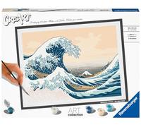 Ravensburger - CreArt Grand Format 30x40 cm - La Grande Vague - Loisir créatif - Peinture par numéros - Adulte - Activité détente et créative - Dès 12 Ans - 23690 - Version française