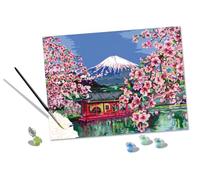 Ravensburger CreArt Japanese Cherry Blossom Mount Fuji Numbers for Adults and Kids Age 12 Years Up - Painting Arts and Crafts Set - Home Decor Accessories