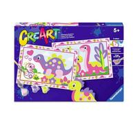 Ravensburger - Creart Junior - 2 x dinosaures tendres | Peinture par numéros | Kit de peinture | Dimensions 22 x 32 cm | Jeux Enfants 5 Ans | Idées Cadeau | Cadeau Enfant 5 Ans