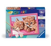 Ravensburger - CreArt Kids 13x18cm - Numéro d'art - Deux Chatons Roux - Kit de Peinture par numéros - Dès 7 Ans - 25910