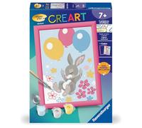 Ravensburger - CreArt Kids 13x18cm - Numéro d'art - Lapin et Ballons- Kit de Peinture par numéros - Dès 7 Ans - 25758