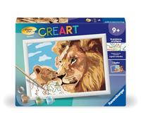 Ravensburger - CreArt Kids 18x24 cm - Numéro d'art - Lion et Son bébé - Kit de Peinture par numéros - Dès 7 Ans - 25968