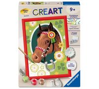 Ravensburger - CreArt Kids 18x24cm - Numéro d'Art - Cheval de course - Edition plâtre-Kit de peinture par numéros-Dès 9 ans-12023233