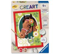 Ravensburger - CreArt Kids 18x24cm - Numéro d'art - Cheval de Course - Edition plâtre - Kit de Peinture par numéros - Dès 9 Ans - 12023233