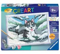 Ravensburger - Kit de peinture par numéros CreArt Kids 18x24 cm Huski Neige - Dès 7 ans