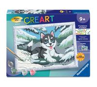 Ravensburger - Kit de peinture par numéros CreArt Kids 18x24 cm Huski Neige - Dès 7 ans