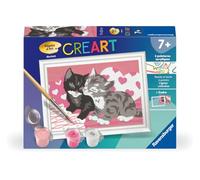Ravensburger - CreArt Kids 8x12cm - Numéro d'art - Adorables Chatons - Kit de Peinture par numéros - Dès 7 Ans - 25577
