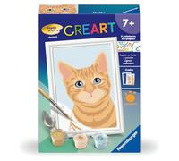 Ravensburger - CreArt Kids 8x12cm - Numéro d'art - Chat Roux - Kit de Peinture par numéros - Dès 7 Ans - 25592