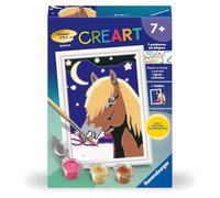Ravensburger - CreArt Kids 8x12 cm - Numéro d'art - Cheval de Nuit - Kit de Peinture par numéros - avec Peinture phosphorescente - Dès 7 Ans - 25581