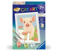 Ravensburger - CreArt Kids 8x12cm - Numéro d'art - Cochon - Kit de Peinture par numéros - Dès 7 Ans - 25901