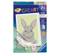 Ravensburger - CreArt Kids 8x12 cm - Numéro d'art - Lapin Gris - Kit de Peinture par numéros - Dès 9 Ans - 25986