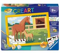 Ravensburger CreArt, Malen nach Zahlen Kinder - Einhorn Aurora: Mit Pferdestickern!